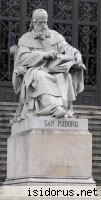 Pomnik św. Izydora z Sewilli przed Biblioteką Narodową w Madrycie Pomnik św. Izydora z Sewilli przed Biblioteką Narodową w Madrycie